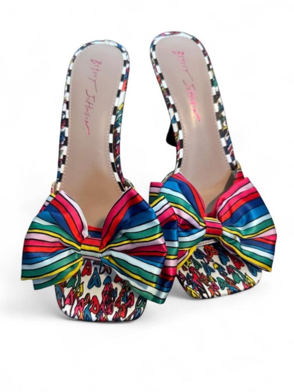 Betsey Johnson Multi colored bow heels